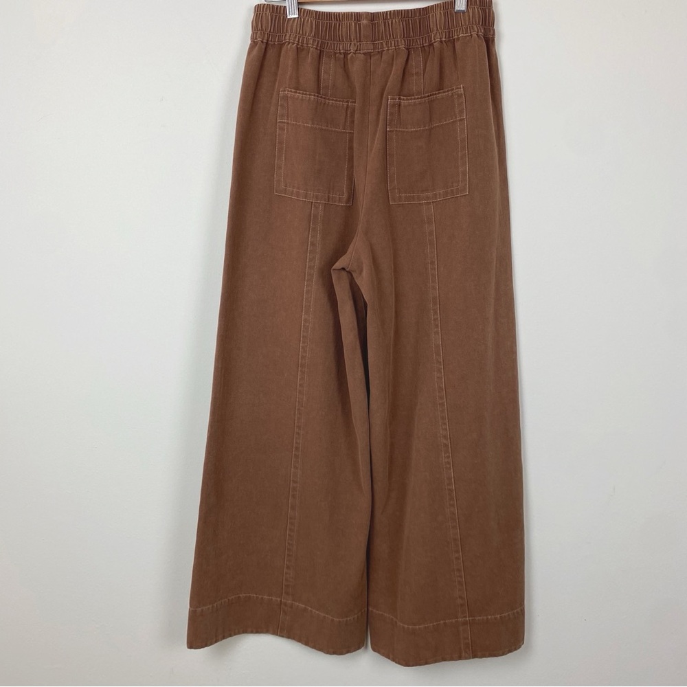 FINAL SALE 🎈🎈Mittoshop Mineral Wash Wide Leg Elastic Waist Twill Pants - Picture 7 of 13